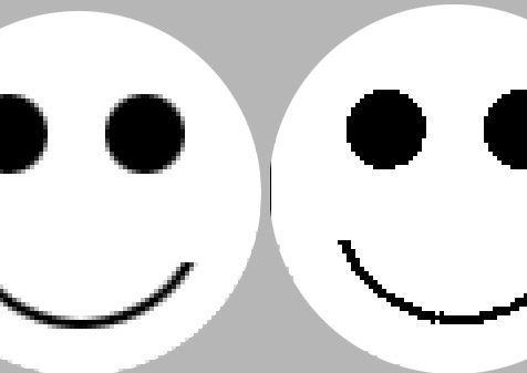 zwei Smileys, vergrößerte Darstellung