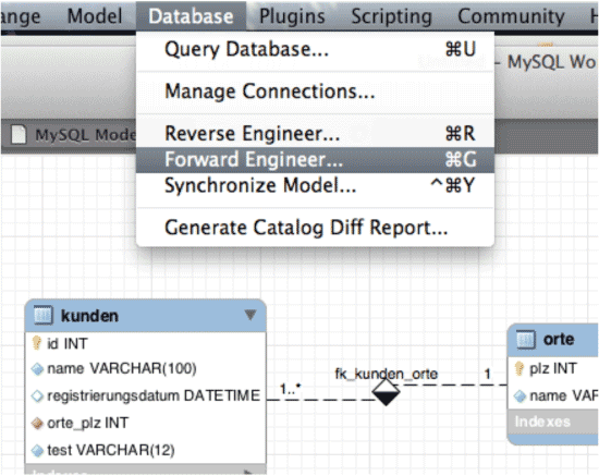 Forward-Engineering in MySQL-Workbench